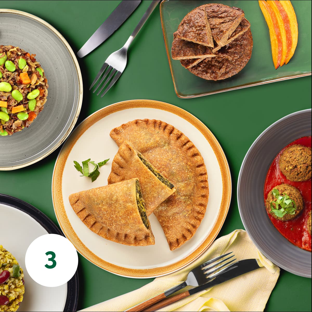 flat lay of delicious dishes